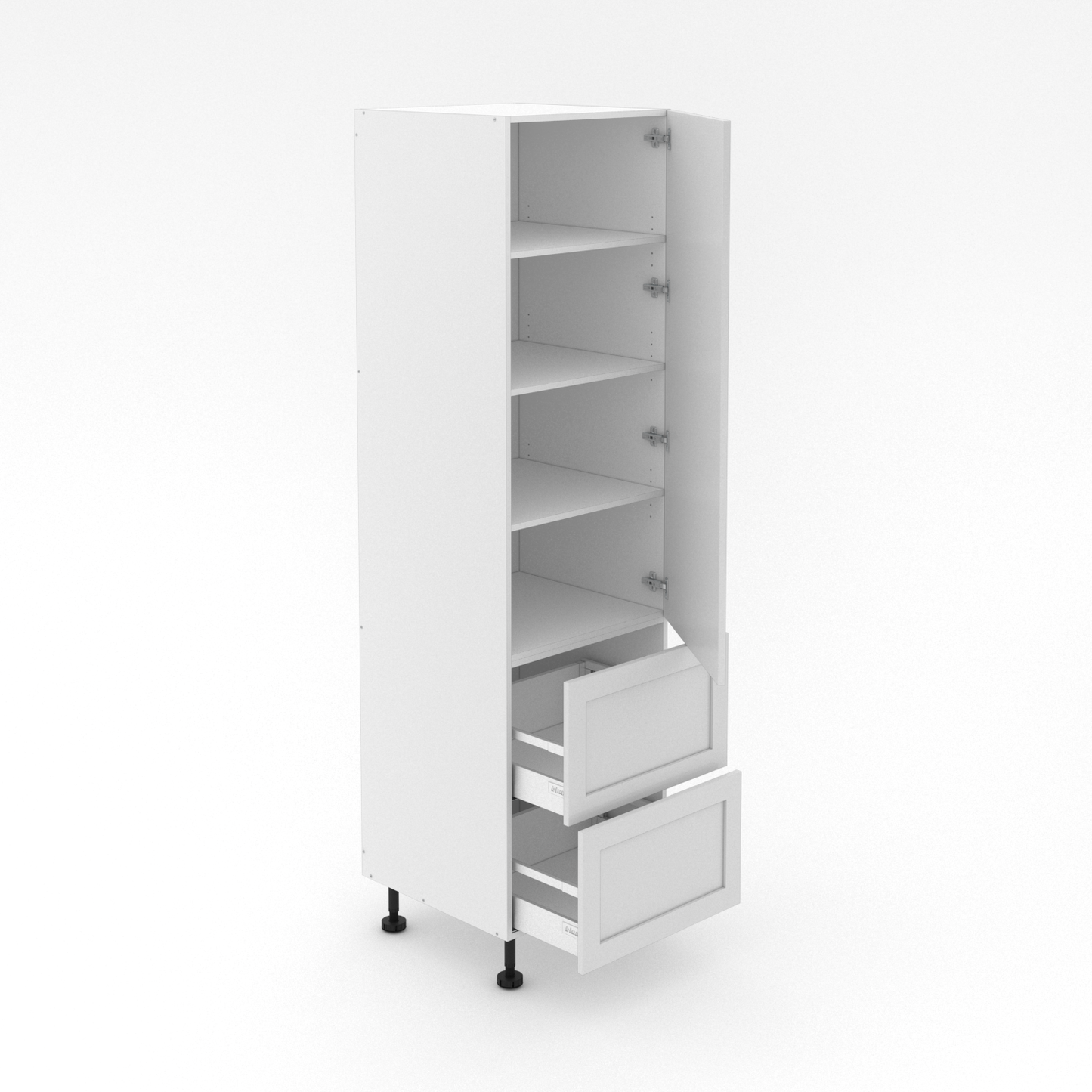 1 Door Pantry with 2 Pot Exturnal Drawer - Shaker