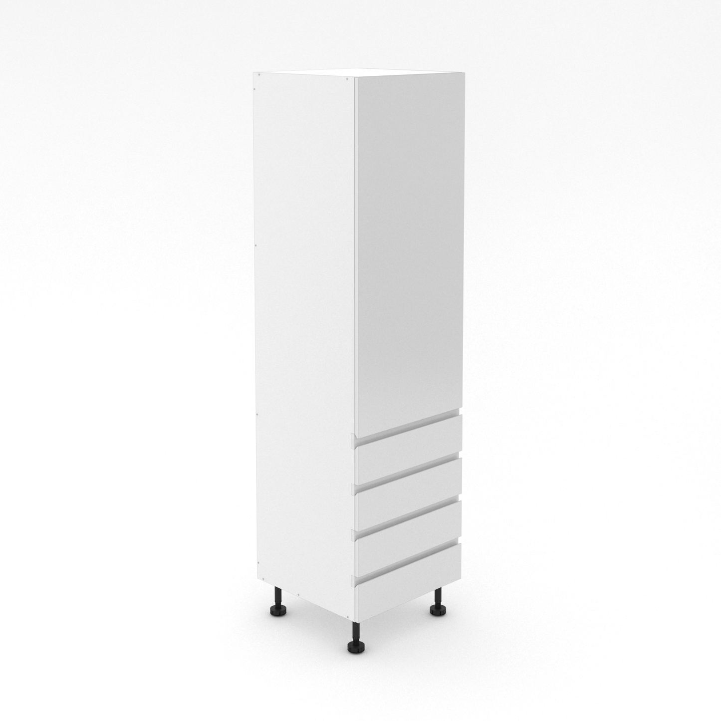 1 Door Pantry with 4 Equal Drawers - Shadowline