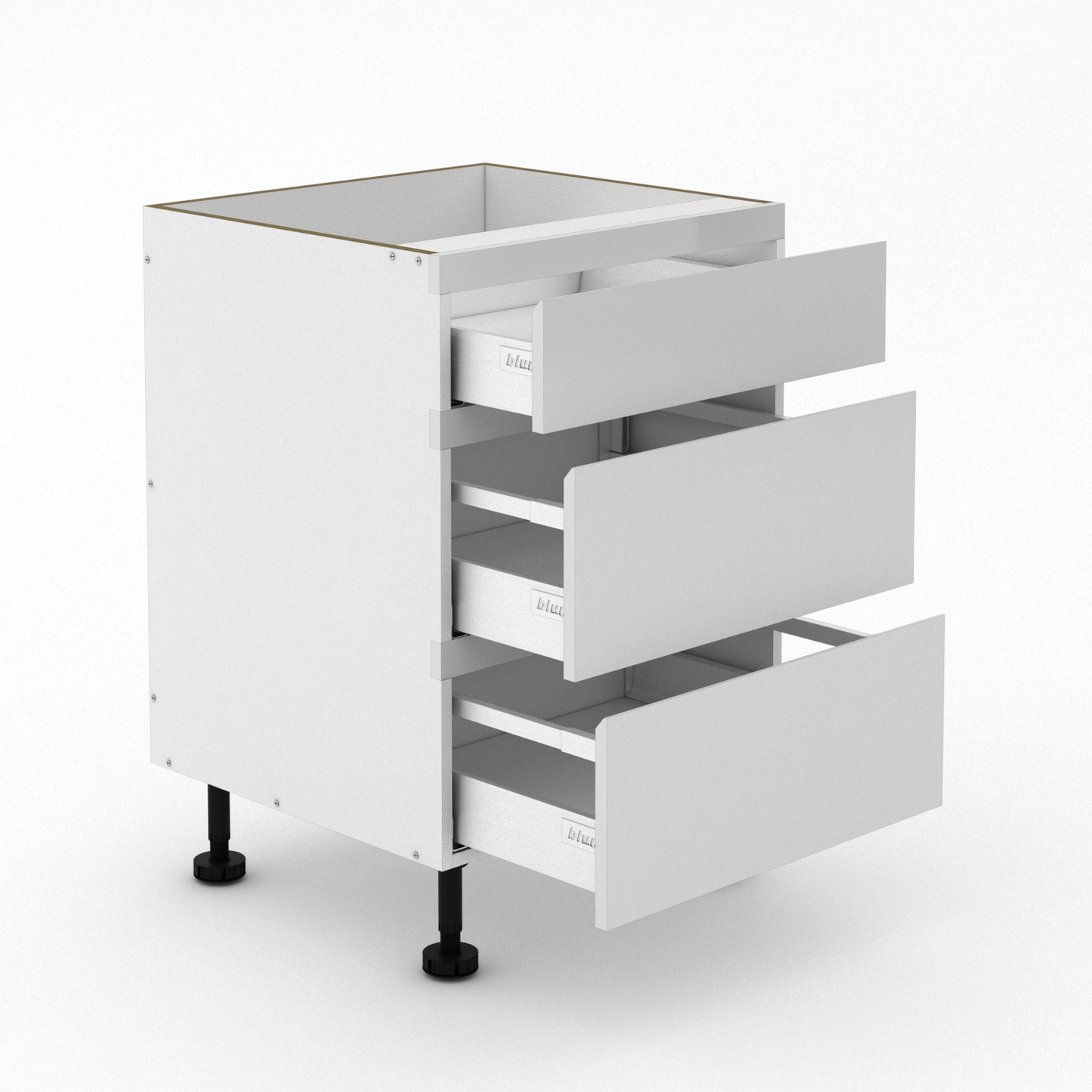 3 Drawers - 1 Small Drawer + 2 Pot Drawers - Shadowline