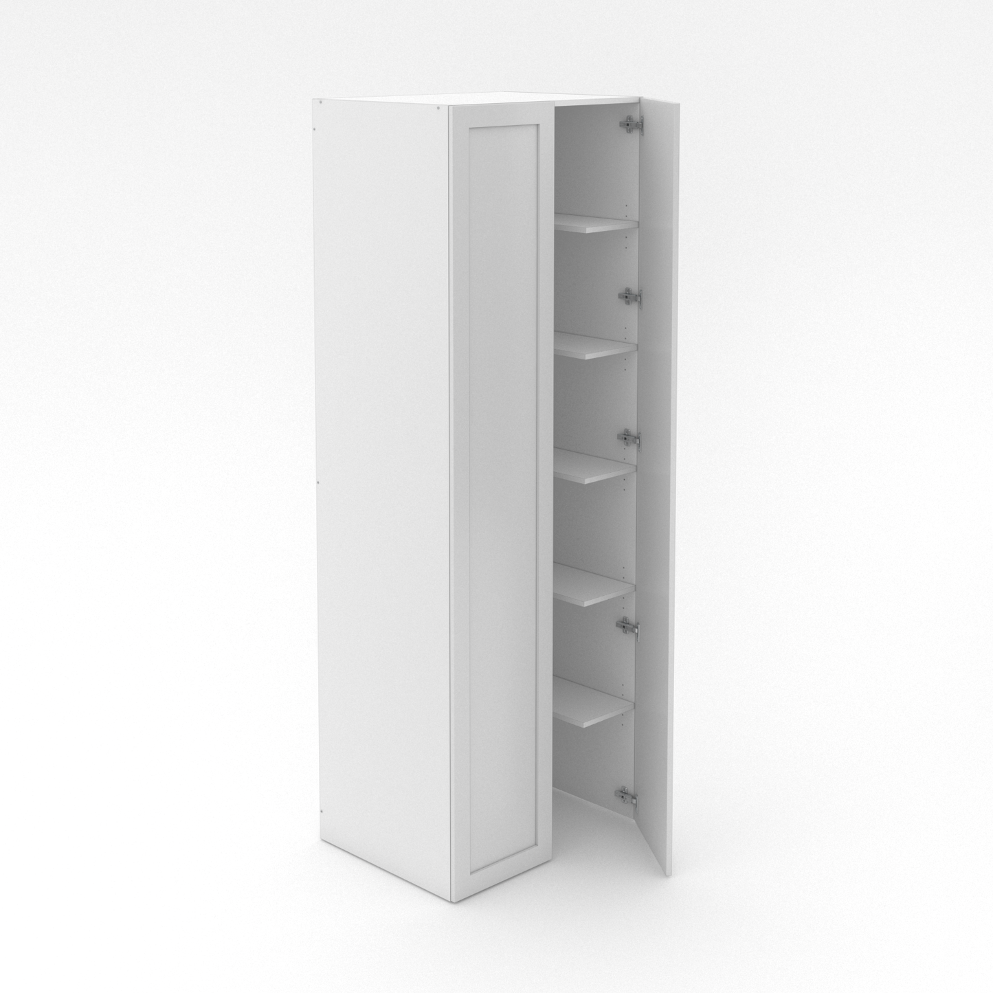 2 Door Pantry - Walk In - U-Shaped Shelving - Shaker
