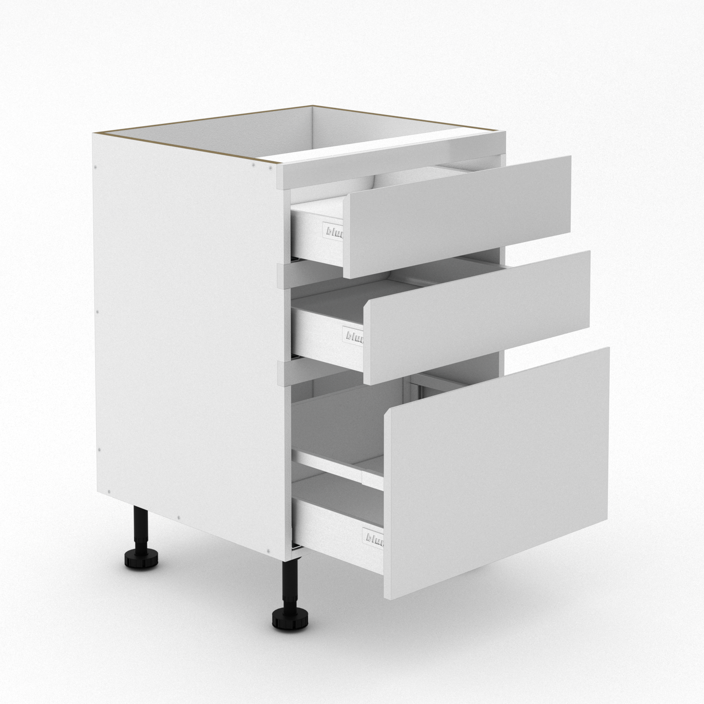 3 Drawers - 2 small drawer + 1 Pot Drawers - Shadowline