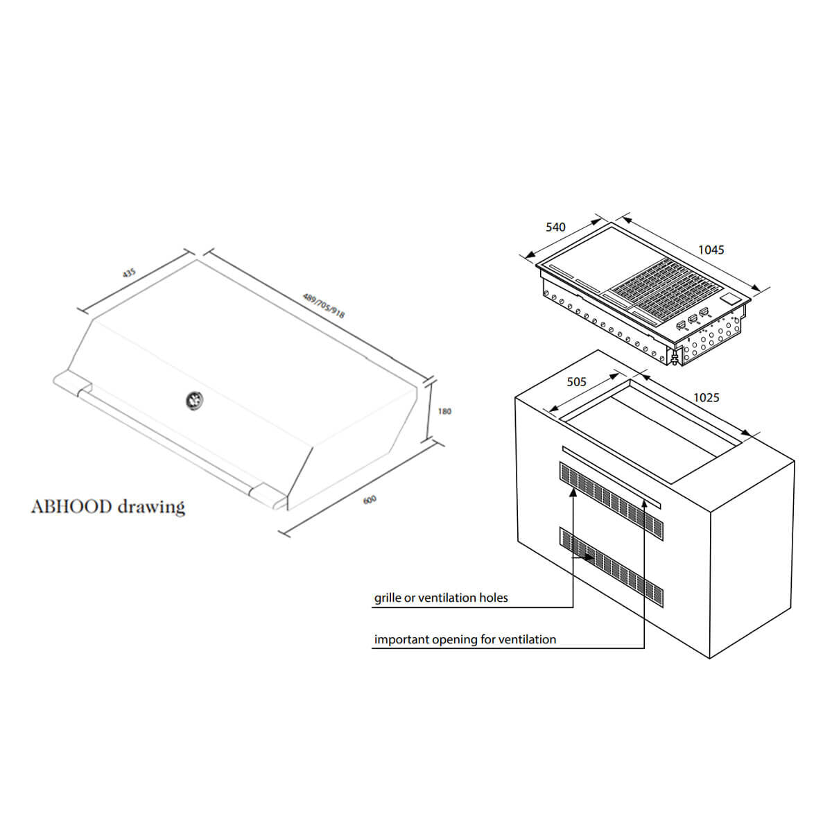 Artusi Built-In LPG BBQ with Hooded Lid ABBQ1B-ABHOOD