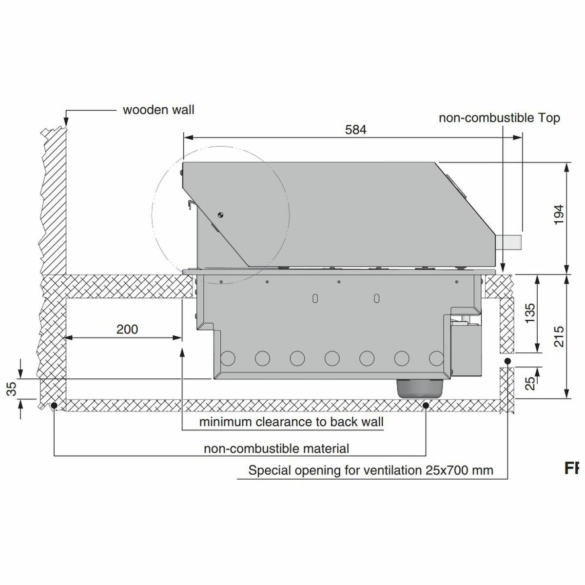 Artusi 80cm Built-In Gas BBQ with Dome Hood ABBQM2-ABBQMH2