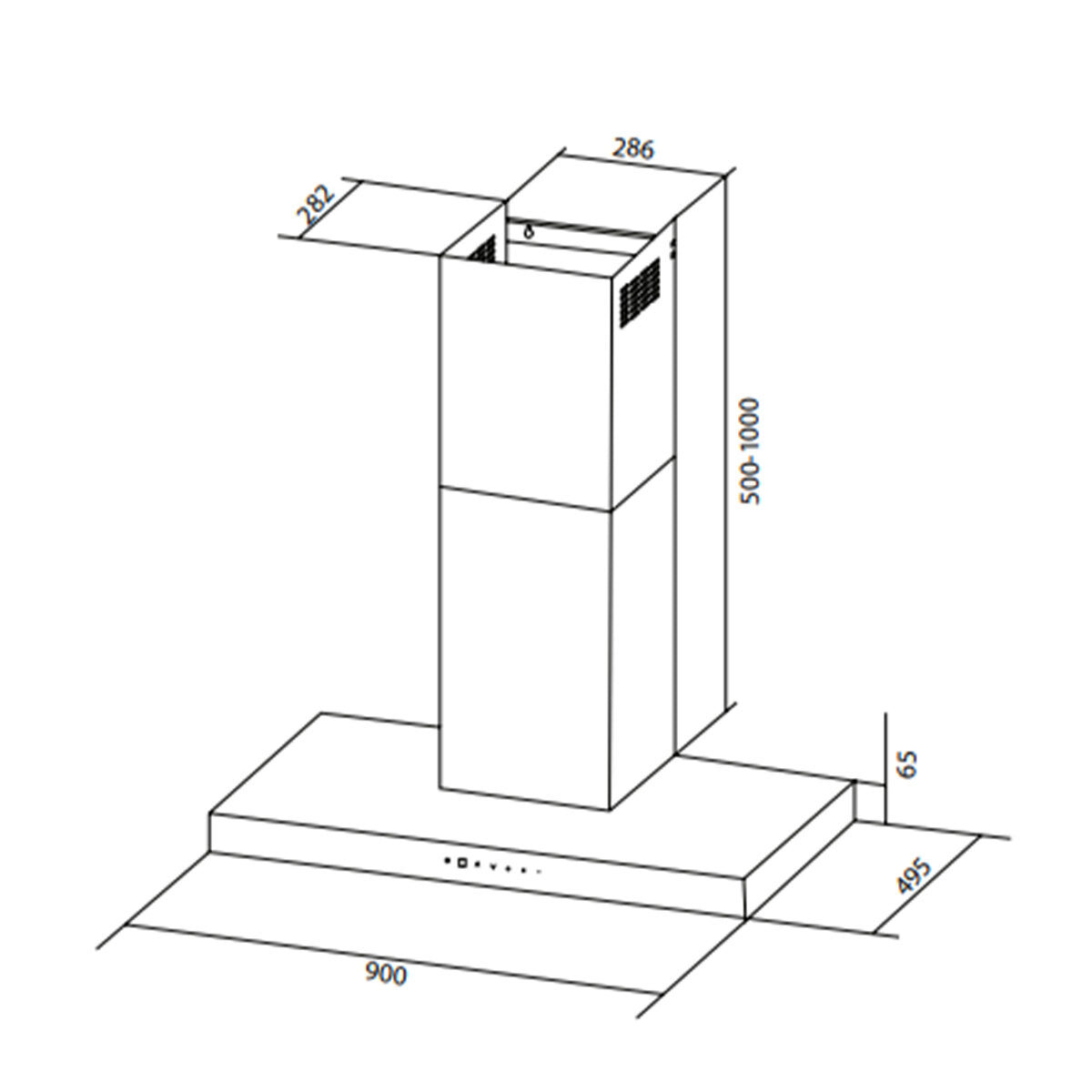 Artusi 90cm Wall Mounted BBQ Rangehood ACH9BBQB