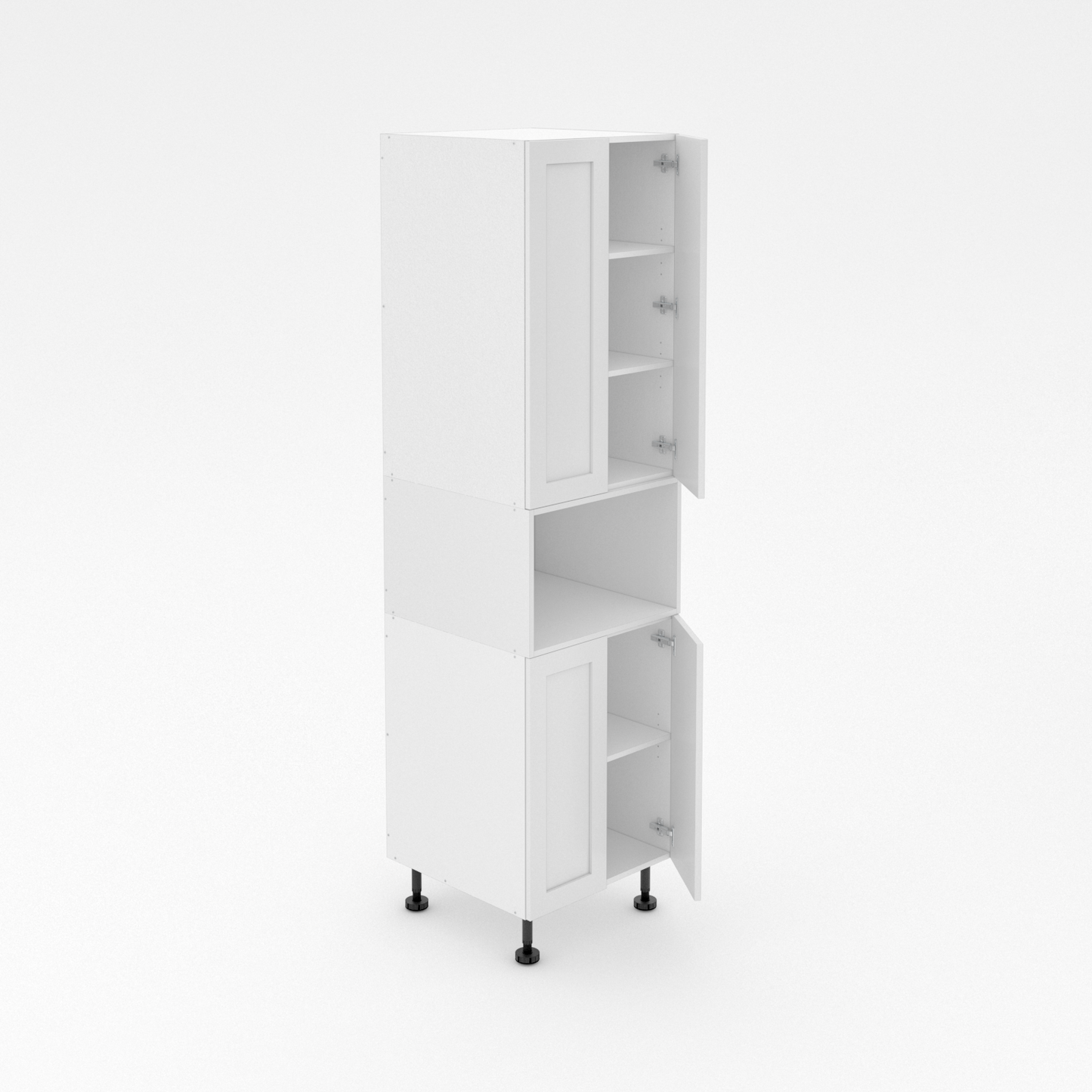 Pantry Tower - 2 Doors + Microwave + 2 Doors - Shaker