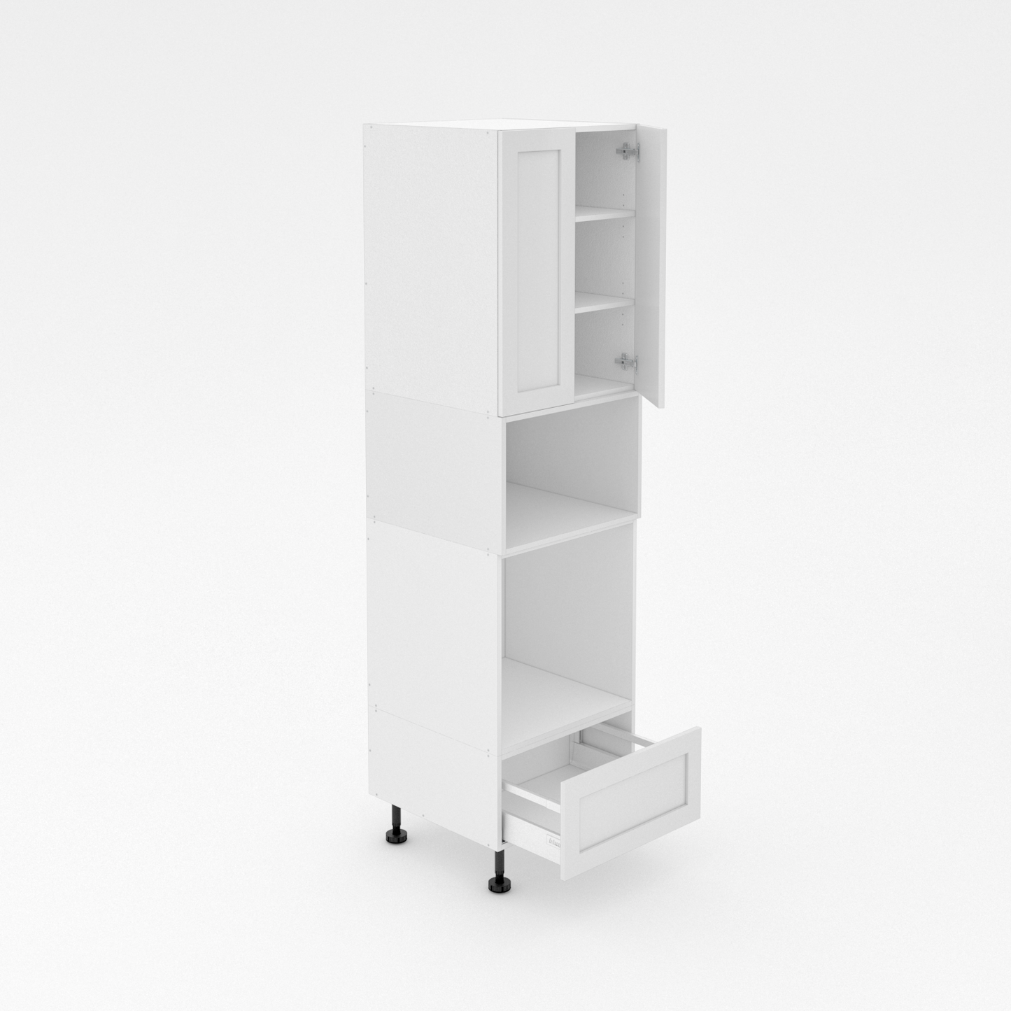 Pantry Tower - 1 Drawer + Oven + Microwave + 2 Doors - Shaker
