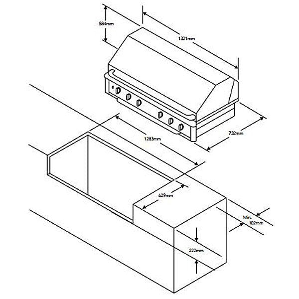 Capital Built-In LPG BBQ with Solid Flat Plate ACG52RBI1L