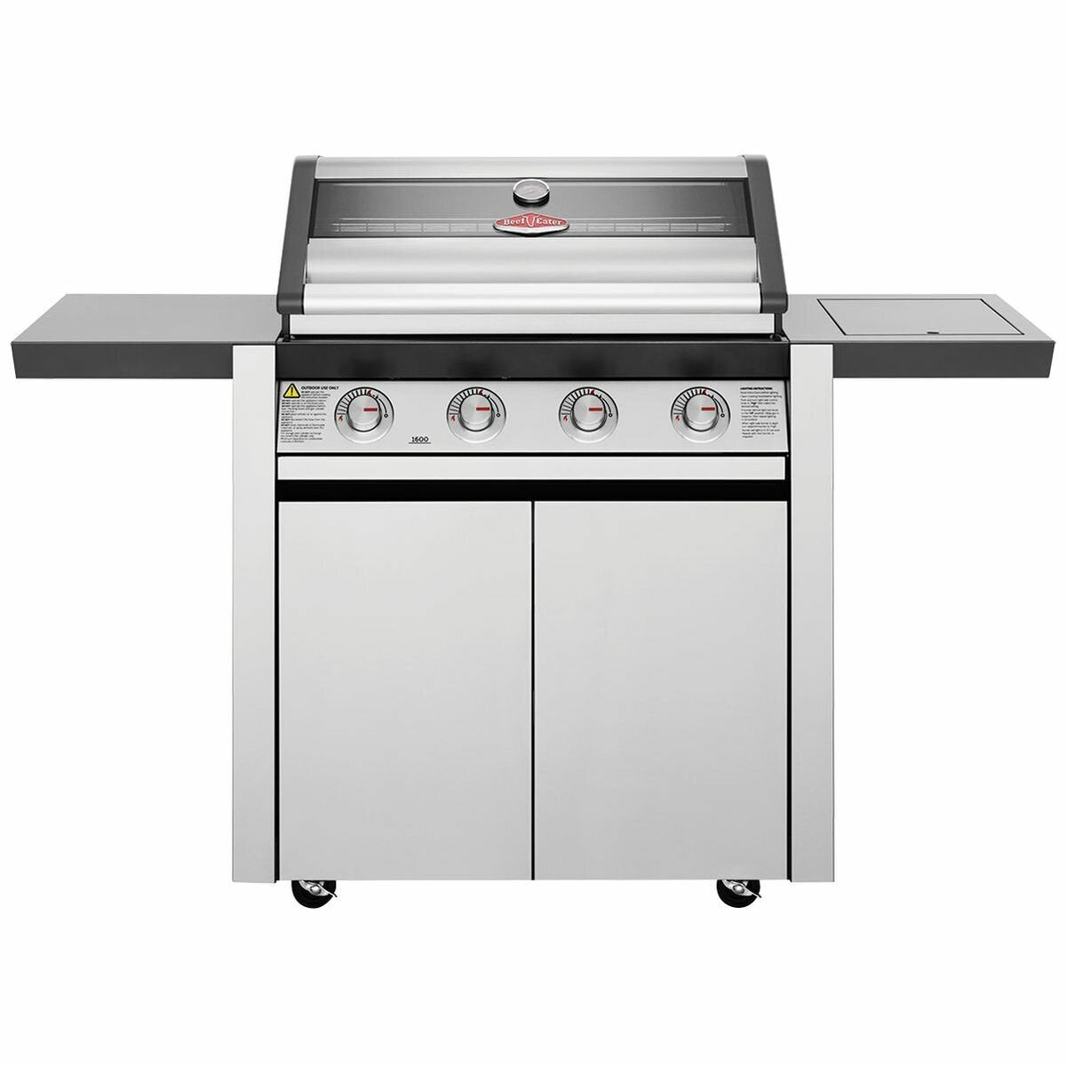 BeefEater 1600 Series SS Four Burner BBQ with Side Burner & Trolley BMG1641SA