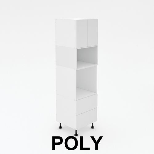 Pantry Tower - 2 Drawer + Oven + MW + 2 Doors - Poly
