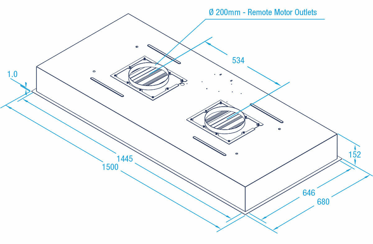 Whispair 120cm Boston Alfresco Ceiling Mounted Cassette with Pro Plus External Remote Motor X9B12S5.2EPP