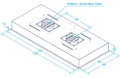Whispair 120cm Boston Alfresco Ceiling Mounted Cassette with Pro Plus External Remote Motor X9B12S5.2EPP
