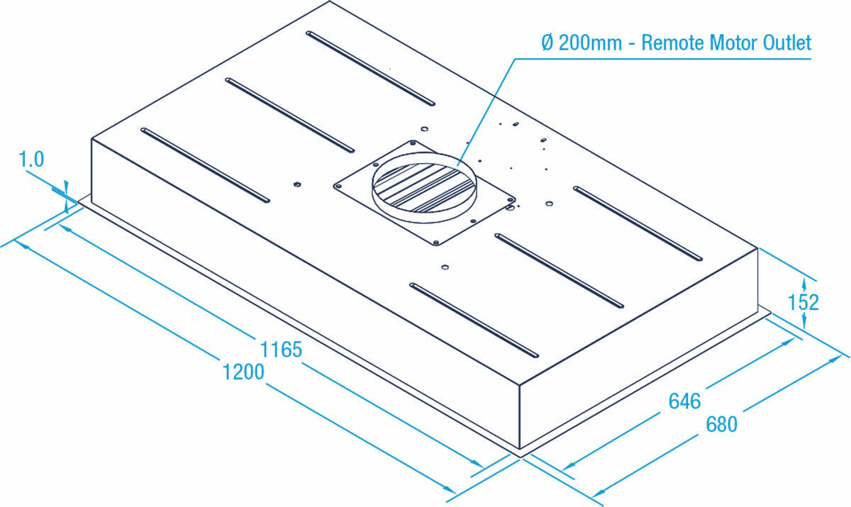 Whispair 120cm Boston Alfresco Ceiling Mounted Cassette with Pro Plus External Remote Motor X9B12S5.EPP