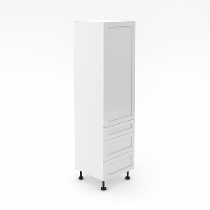 1 Door Pantry with 3 Drawers - 1 Small + 2 Pot - Shaker