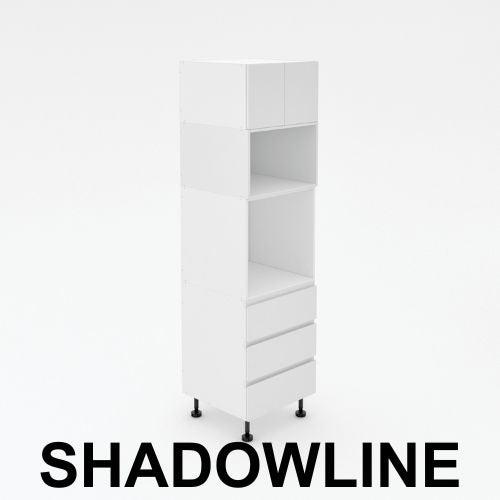 Pantry Tower - 3 Drawer + Oven + MW + 2 Doors - Shadowline