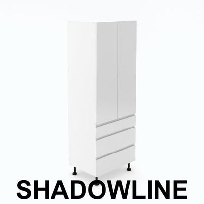 2 Door Pantry with 3 Drawers - 1 Small + 2 Pot - Shadowline