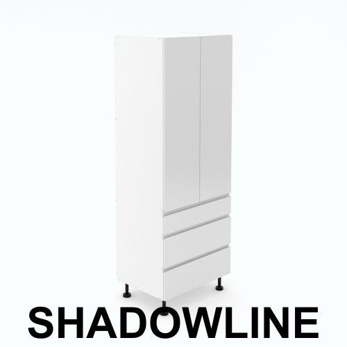 2 Door Pantry with 3 Drawers - 1 Small + 2 Pot - Shadowline