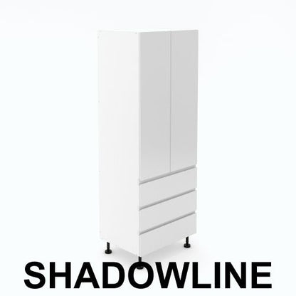 2 Door Pantry with 3 Equal Drawers  - Shadowline