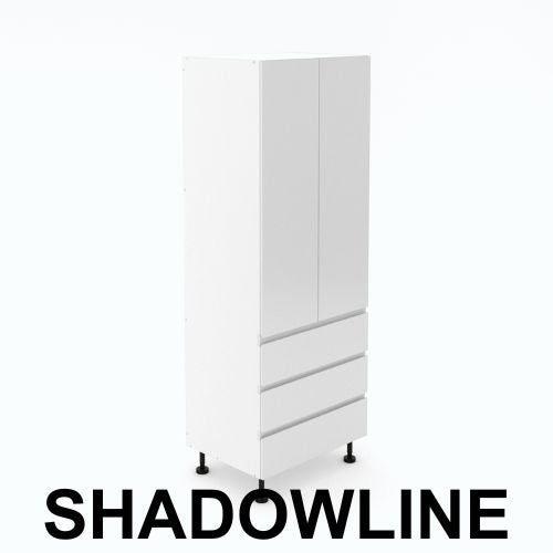 2 Door Pantry with 3 Equal Drawers  - Shadowline
