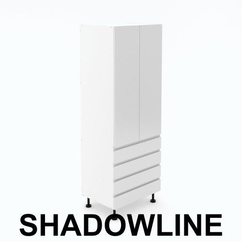 2 Door Pantry with 4 Equal Drawers  - Shadowline