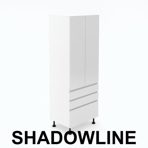 2 Door Pantry with 3 Drawers - 2 Small + 1 Pot - Shadowline