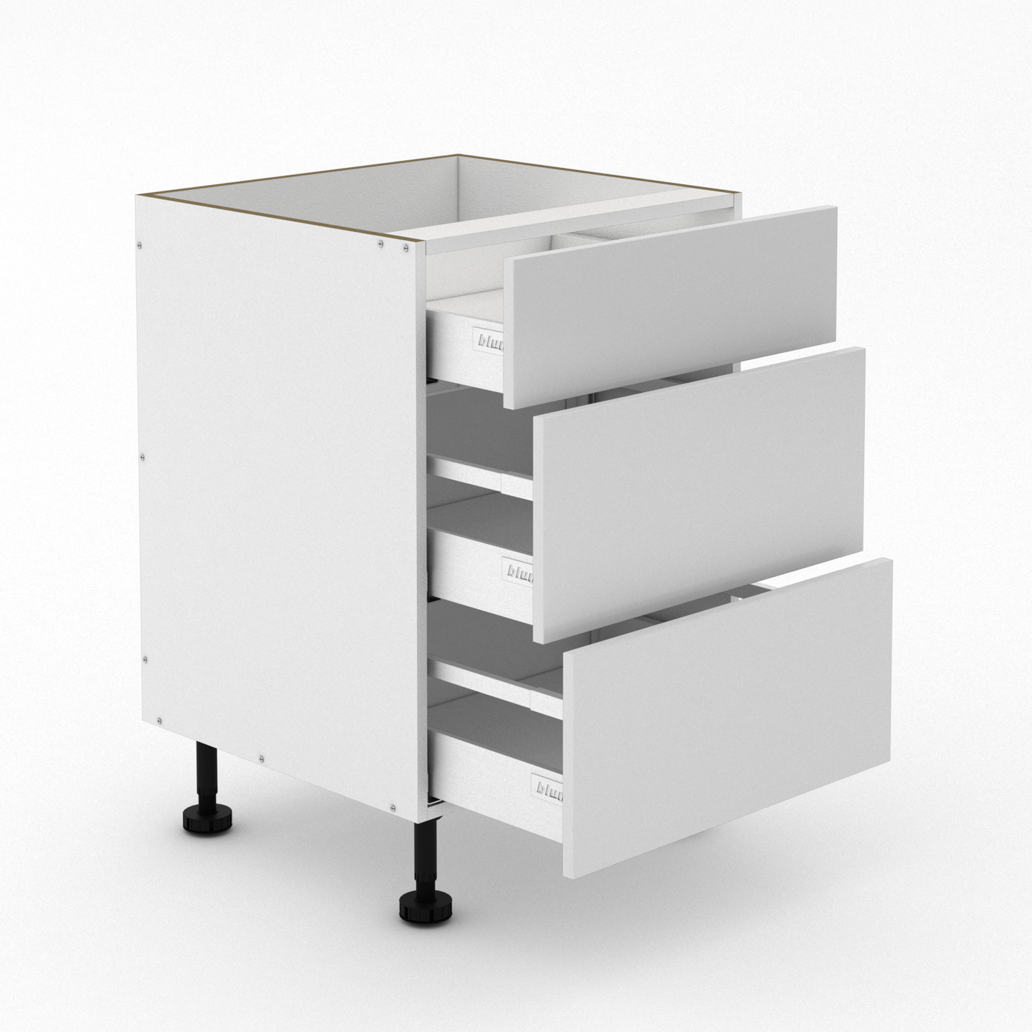 3 Drawers - 1 Small Drawer + 2 Pot Drawers - Poly