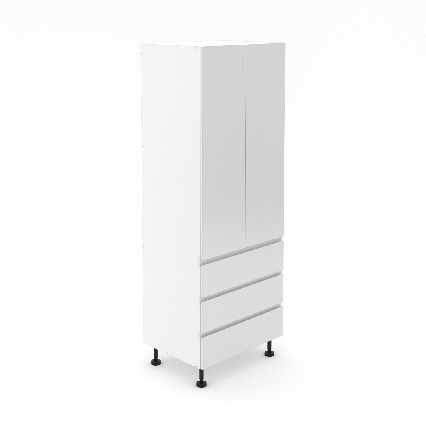 2 Door Pantry with 3 Equal Drawers  - Shadowline