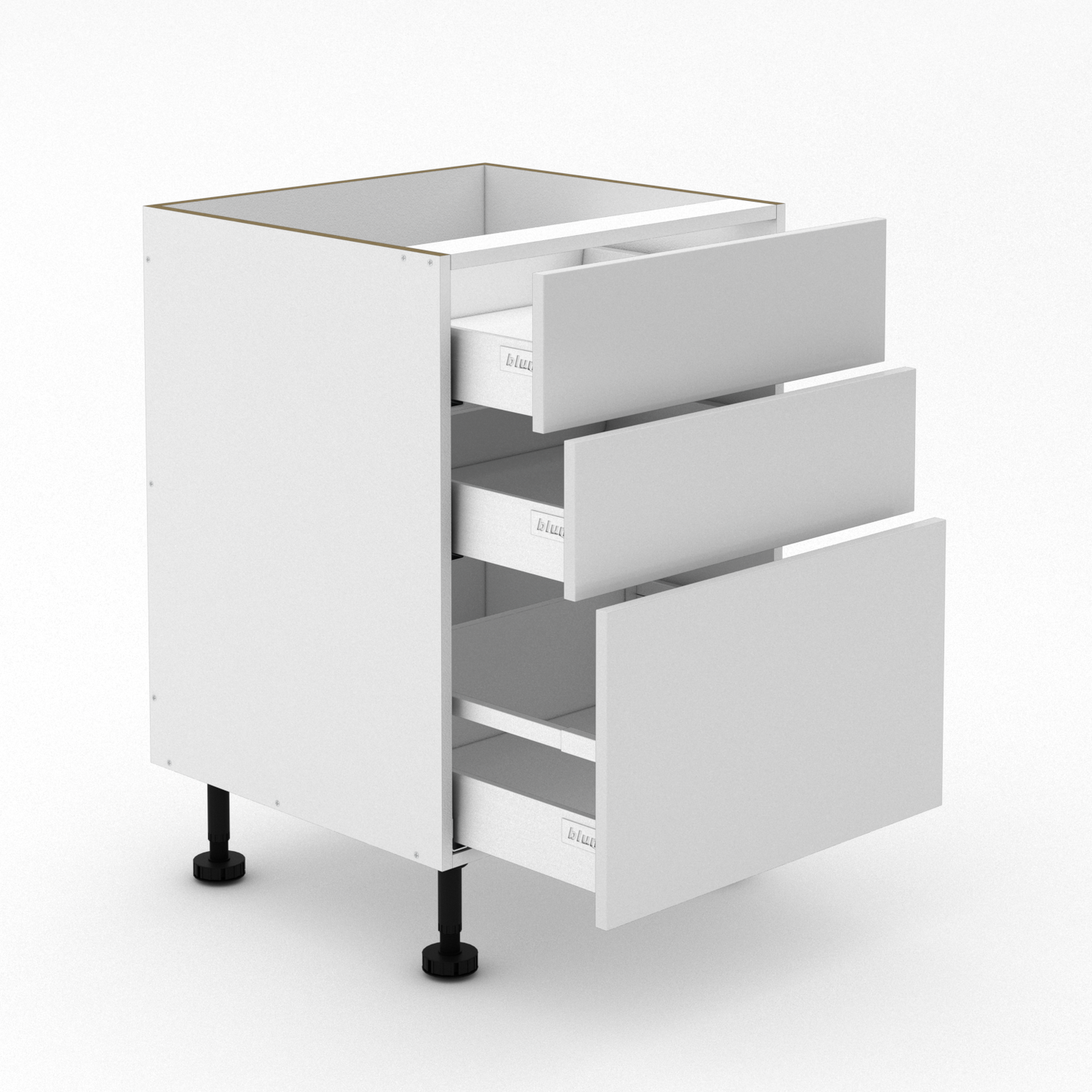 3 Drawers - 2 small drawer + 1 Pot Drawers - Poly