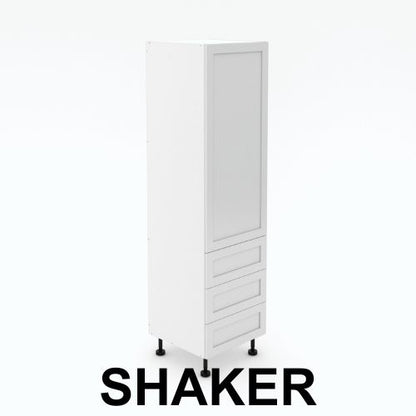1  Door Pantry with 3 Equal Drawers  - Shaker