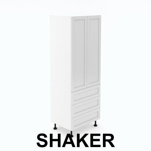 2 Door Pantry with 3 Equal Drawers  - Shaker