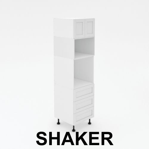 Pantry Tower - 3 Drawer + Oven + MW + 2 Doors - Shaker