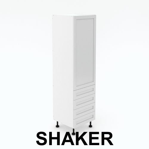 1 Door Pantry with 4 Equal Drawers - Shaker