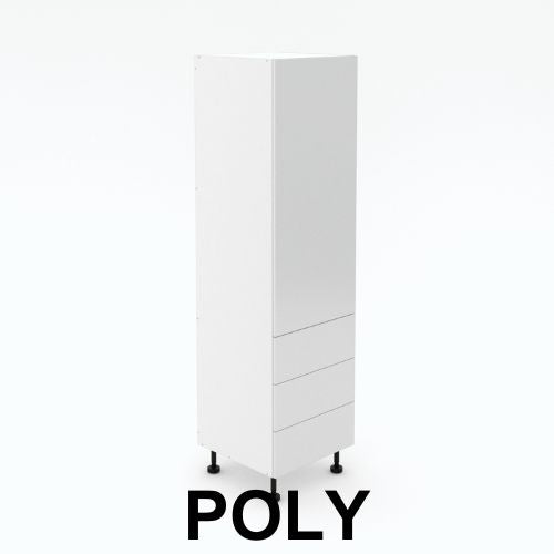 1  Door Pantry with 3 Equal Drawers - Poly