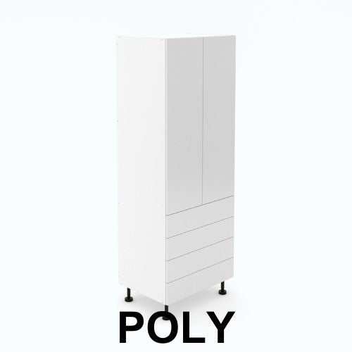 2 Door Pantry with 4 Equal Drawers  - Poly