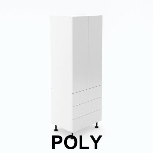 2 Door Pantry with 3 Equal Drawers  - Poly