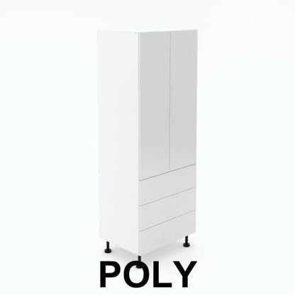 2 Door Pantry with 3 Equal Drawers  - Poly