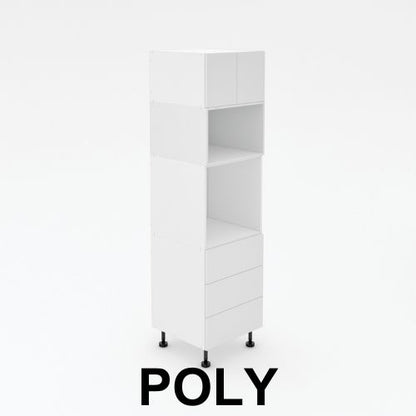 Pantry Tower - 3 Drawer + Oven + MW + 2 Doors - Poly