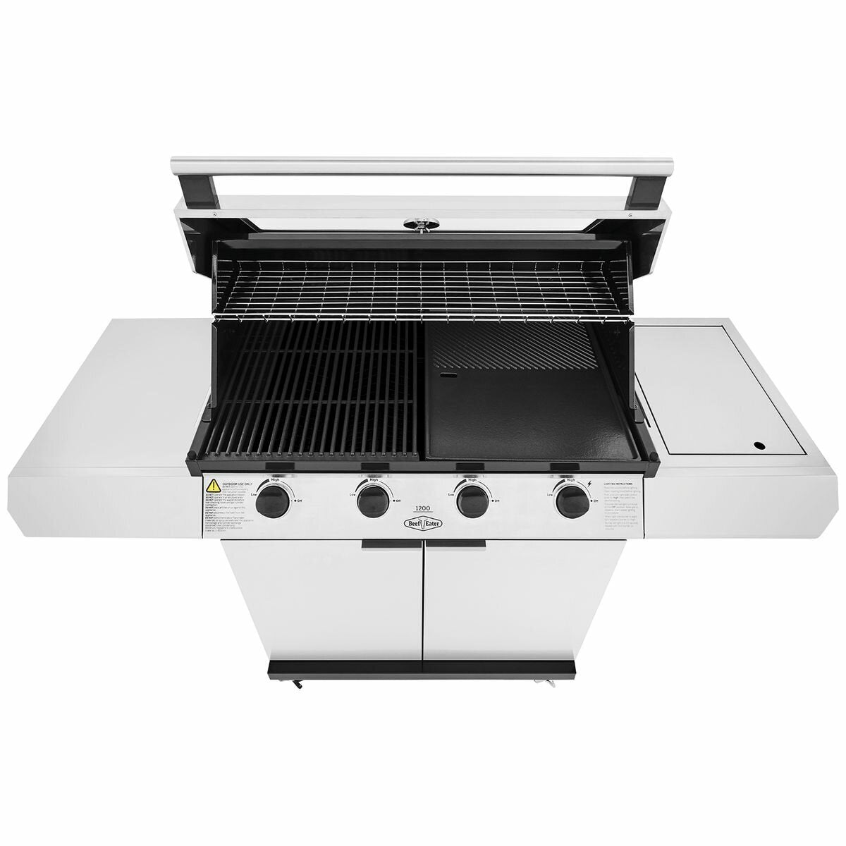 BeefEater 1200 Series 4 Burner LPG BBQ with Trolley & Side Burner BMG1241SB