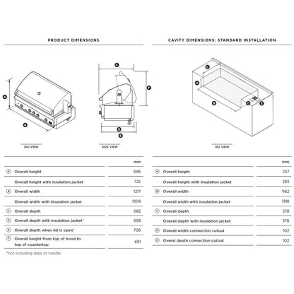 DCS by Fisher & Paykel DCS 48” Grill with Infrared Sear Burner LPG BBQ BE1-48RCI-L