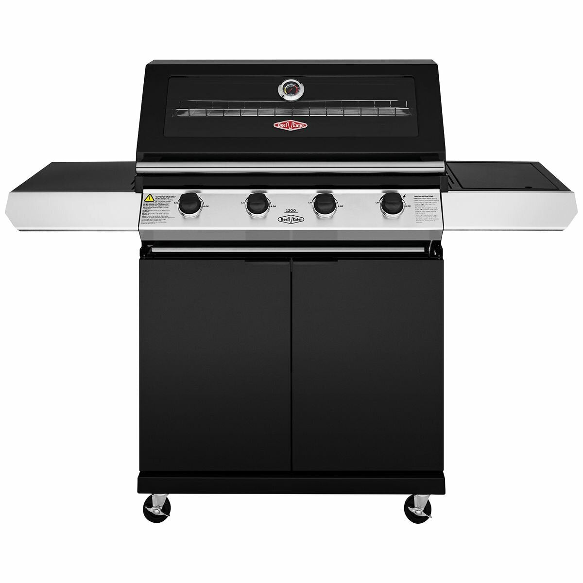 BeefEater 1200 Series 4 Burner LPG BBQ with Trolley & Side Burner BMG1241BB