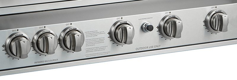 Smart 6 Burner Built-In LPG BBQ with Enclosed Hood 601WB-B