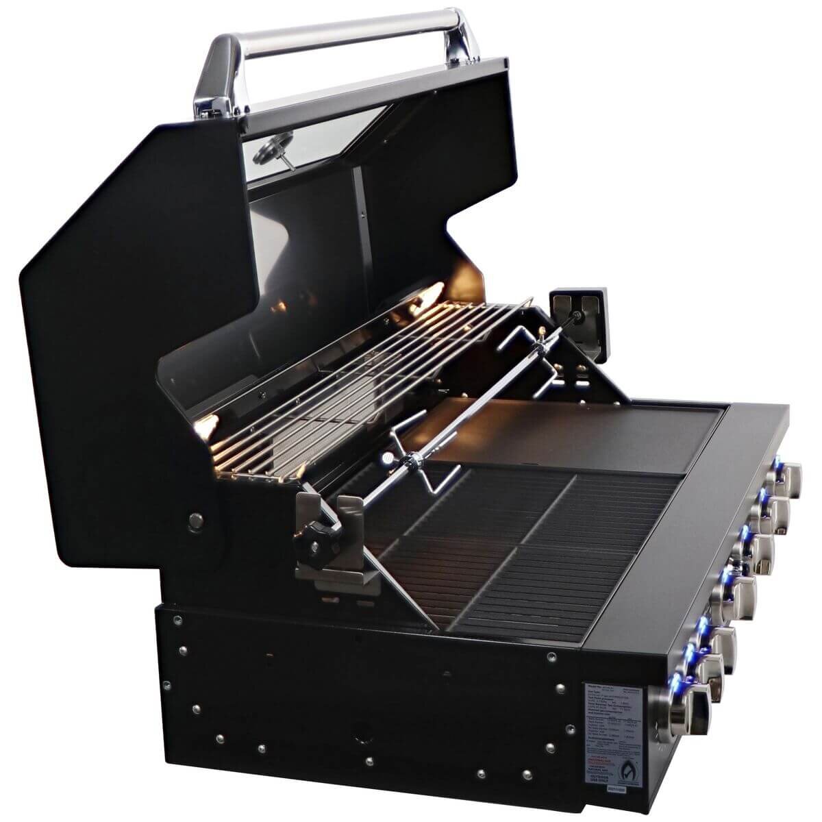 Smart Six Burner Built-In BBQ Black 601W-BK