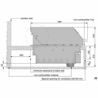 Artusi 80cm Built-In Gas BBQ with Dome Hood ABBQM2-ABBQMH2