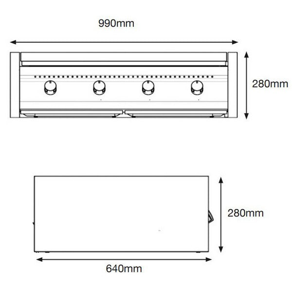 Steel 4 Burner Built-In BBQ I9-4SS