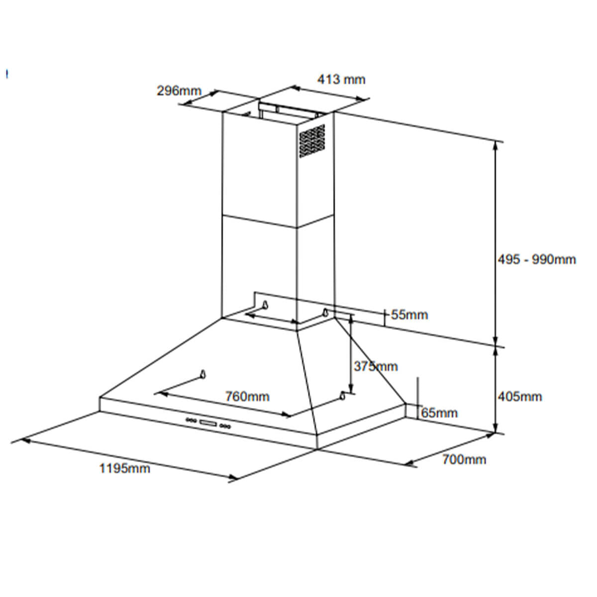 Artusi 120cm Canopy Outdoor BBQ Rangehood ACH12BBQ