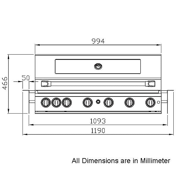 Smart 6 Burner Built-In LPG BBQ with Enclosed Hood 601WB-B