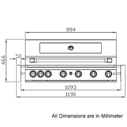 Smart 6 Burner Built-In LPG BBQ with Enclosed Hood 601WB-B
