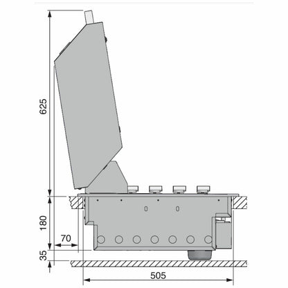 Artusi 80cm Built-In Gas BBQ with Dome Hood ABBQM2-ABBQMH2