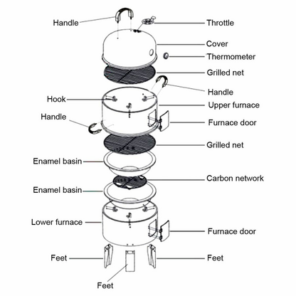 SOGA Charcoal Smoker BBQ CHARCOALBBQSMOKER