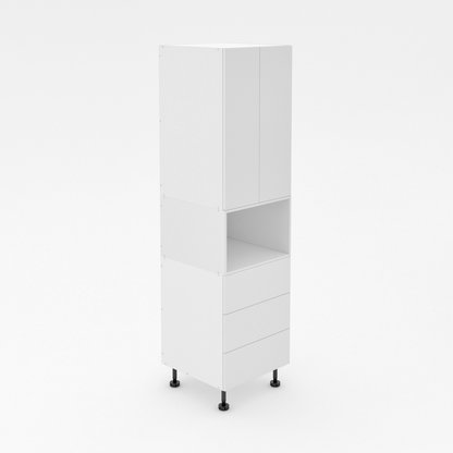 Pantry Tower - 3 Drawers + Microwave + 2 Doors - Poly