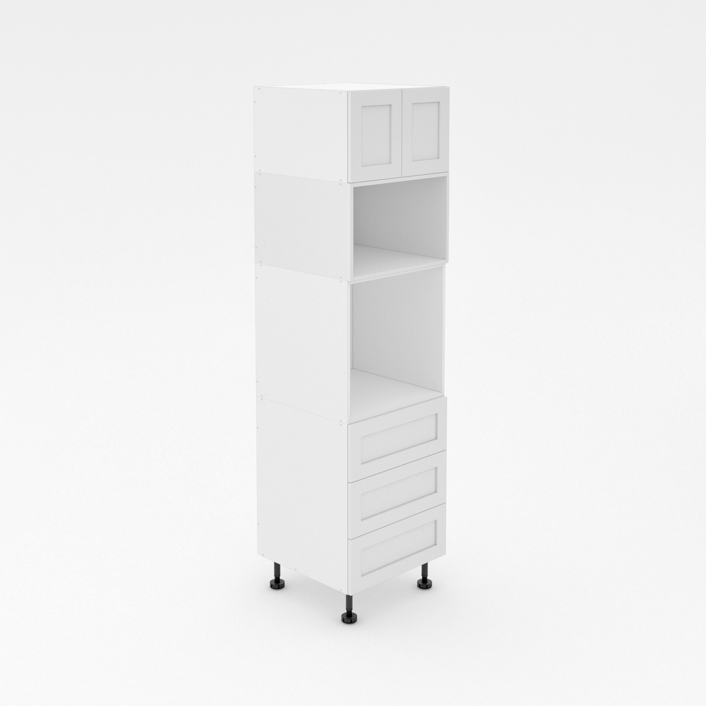 Pantry Tower - 3 Drawer + Oven + MW + 2 Doors - Shaker